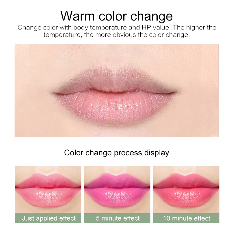 [Hàng mới về] Son dưỡng môi Kiss Beauty chiết xuất lô hội chống nước chống khô thay đổi màu sắc theo nhiệt độ 3.5g