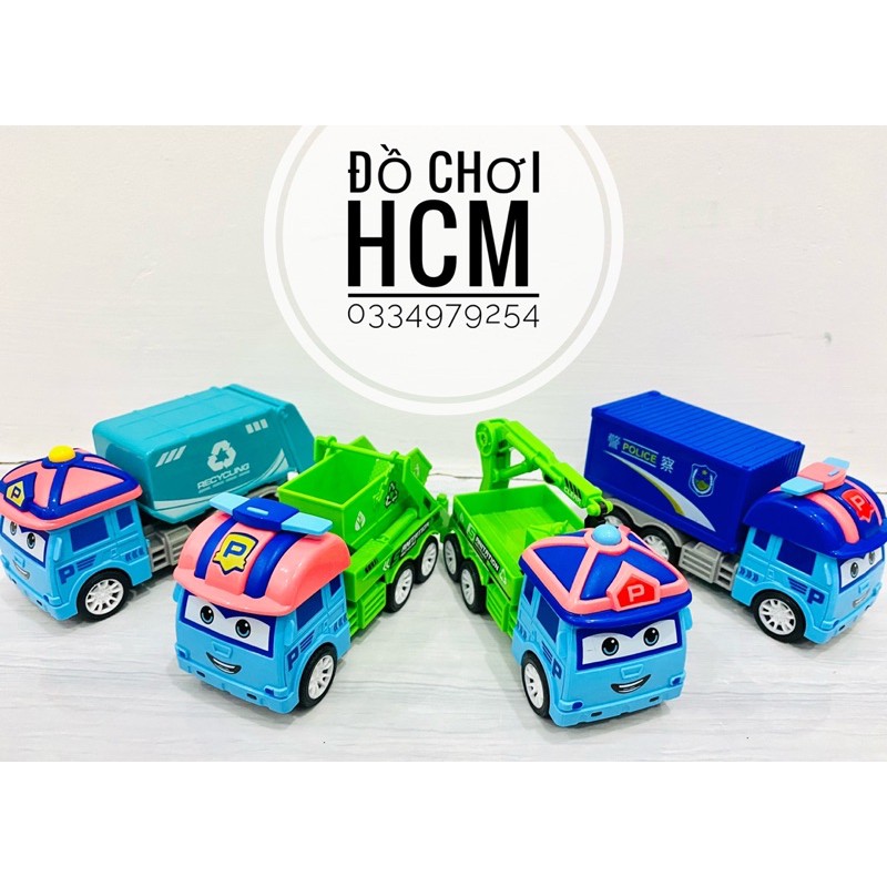 Đồ chơi xe công trình, xe cứu hoả, xe môi trường robocar poli dành cho bé thích mô hình xe ô tô