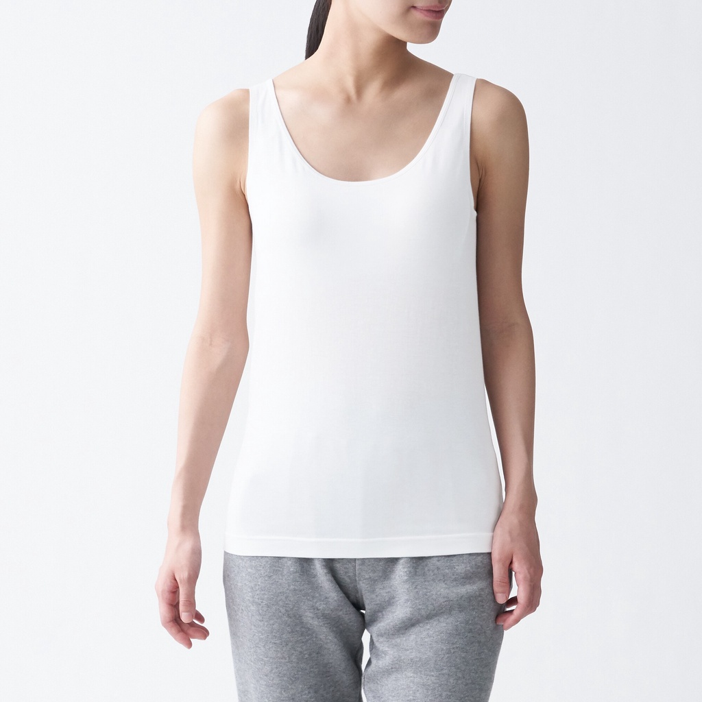 Muji Áo Ba Lỗ Lụa Pha Có Đệm Ngực Rời