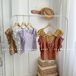 Áo Sát Nách Nữ Áo Kiểu Chấm Bi Cánh Tiên Dễ Thương Mã 75