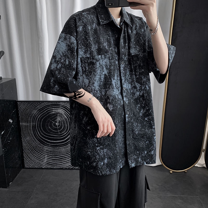 Áo Sơ Mi Tay Lỡ Họa Tiết Rằn Ri Thời Trang Harajuku 22836 Cá Tính