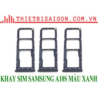Khay sim samsung a10s màu xanh