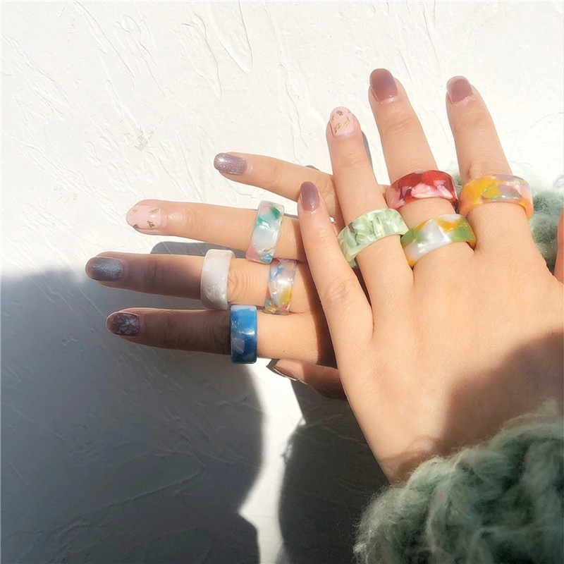 Nhẫn Acrylic Trong Suốt Nhiều Màu Sắc Có Thể Điều Chỉnh Kích Thước