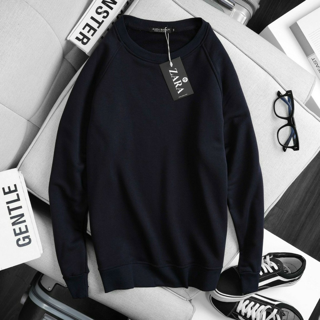 Áo thun tay dài Sweater màu trơn Unisex Cotton nỉ chân cua mềm mịn thấm hút tốt - 4 màu