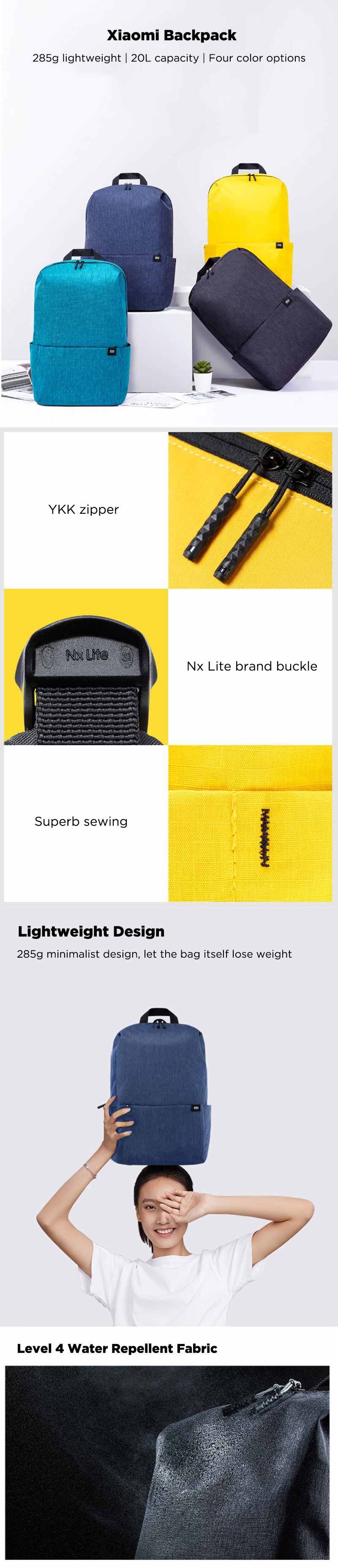 Ba lô nam nữ Thể Thao Xiaomi 20l Chống Thấm Nước Siêu Nhẹ 285g--&-&&&* | BigBuy360 - bigbuy360.vn