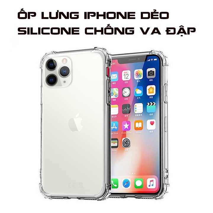 ốp lưng iphone nhựa dẻo silicon chống sốc va đập:ip 6/6s/6plus/6splus/7/8/7plus/8plus/X/XS/XSMax/XR/11/11pro/11proMax