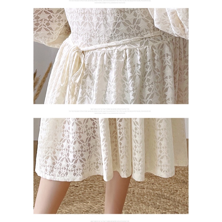 Váy Ren Bầu Dài Tay Điệu Đà A2639