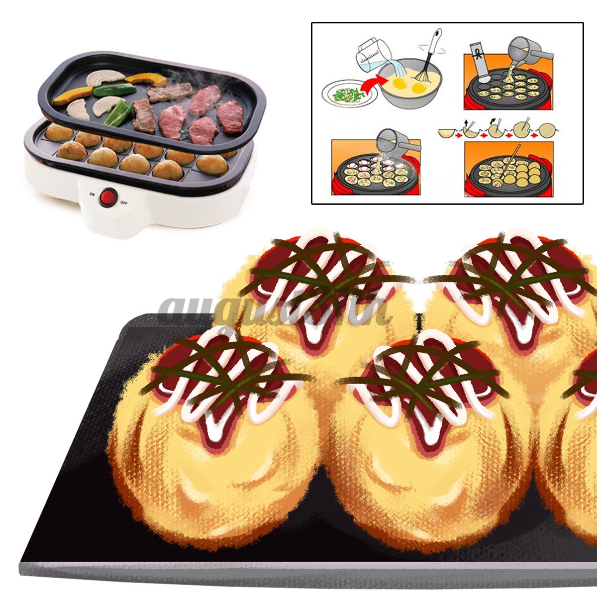 Chảo Nướng Bánh Takoyaki 1n1 20 Lỗ 220v