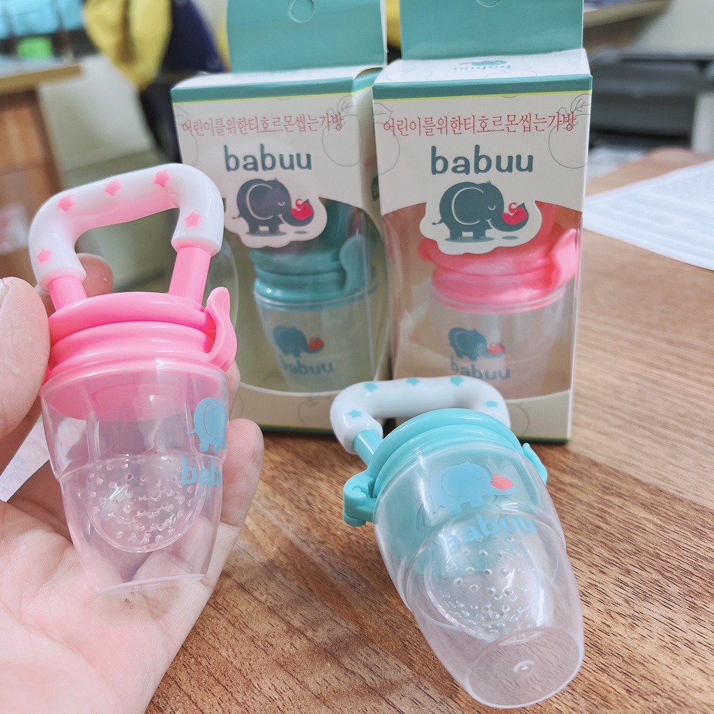 Túi nhai tập ăn dặm chống hóc cho bé kèm hộp