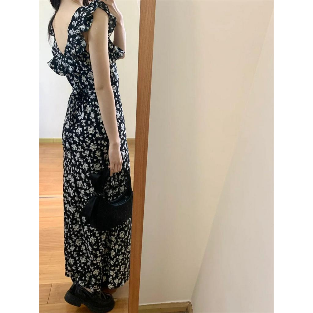 Đầm Dài Hai Dây Họa Tiết Hoa Phong Cách Mới Mùa Hè 62915