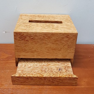 Hộp khăn giấy chữ nhật gỗ dừa ( khe vuông)