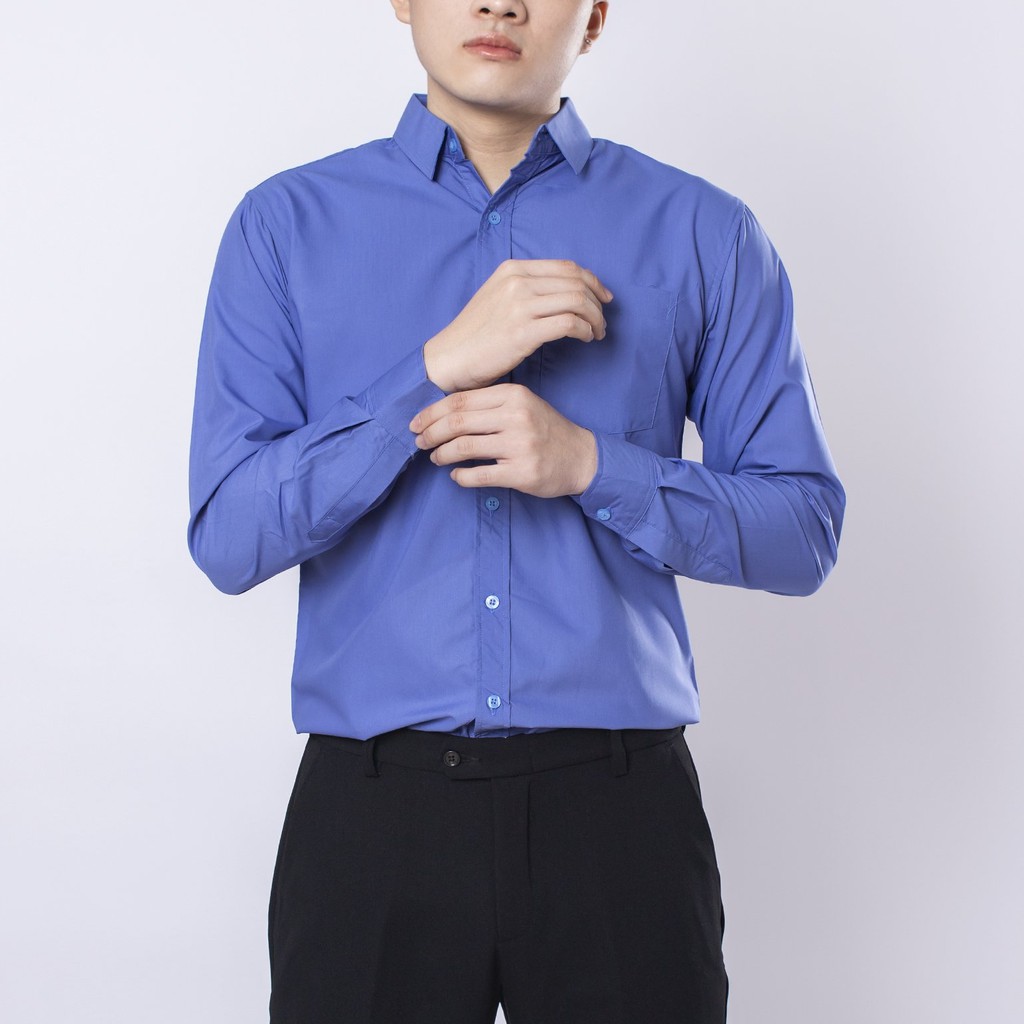 Áo sơ mi nam tay dài LADOS - 8027 chất vải mềm mịn thoải mái - Áo sơ mi công sở tiêu chuẩn | BigBuy360 - bigbuy360.vn