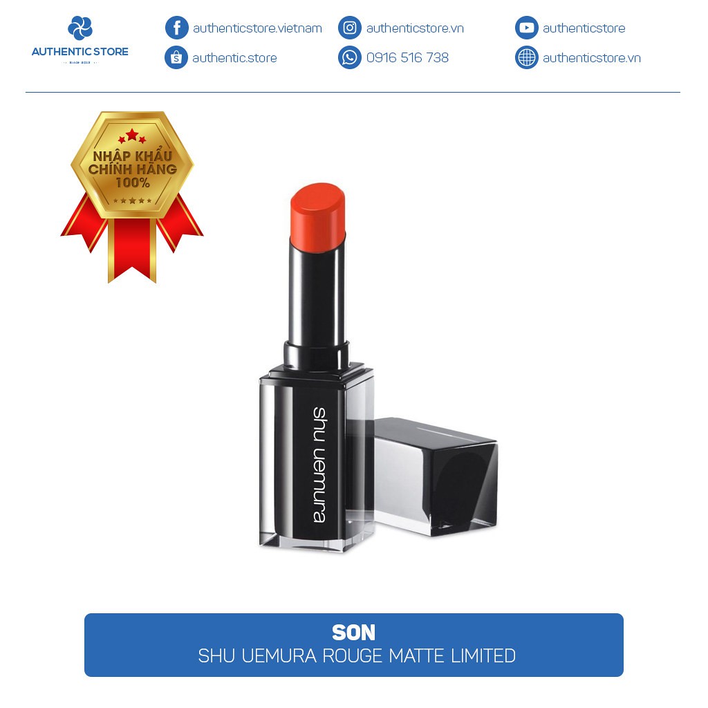 Son Shu Uemura Rouge Unlimited Matte vỏ đen 2019