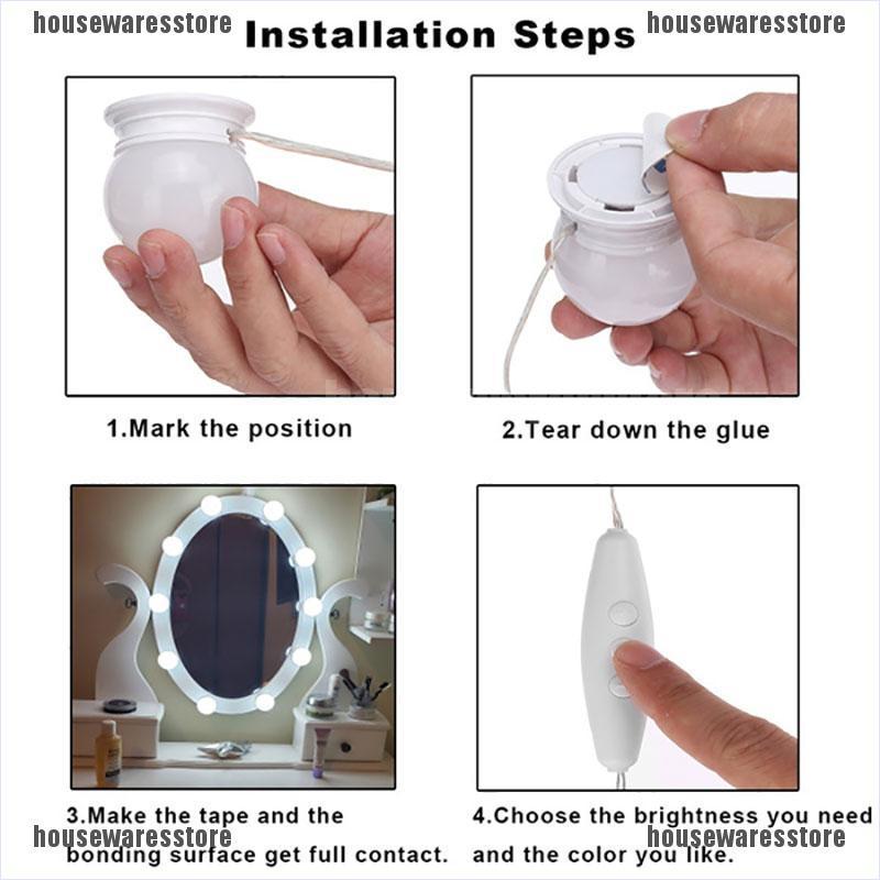 Bộ Gương Trang Điểm Có Đèn Led Tiện Lợi