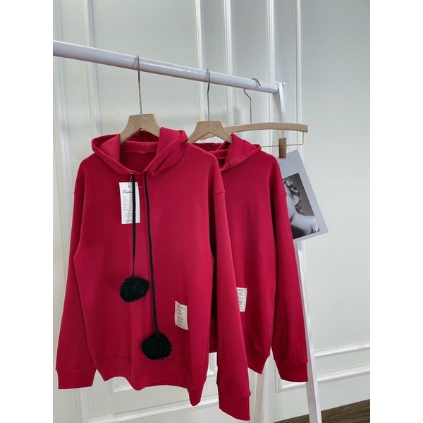 [CÓ ẢNH THẬT] Áo Nỉ Hoodie Đỏ Trơn Unisex Nam Nữ- Áo Diện Noen Tết Ulzzang