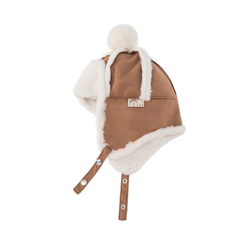 Mũ Trùm Đầu Mùa Đông Lót Lông Giữ Ấm Tai Cho Bé Trai Và Gái