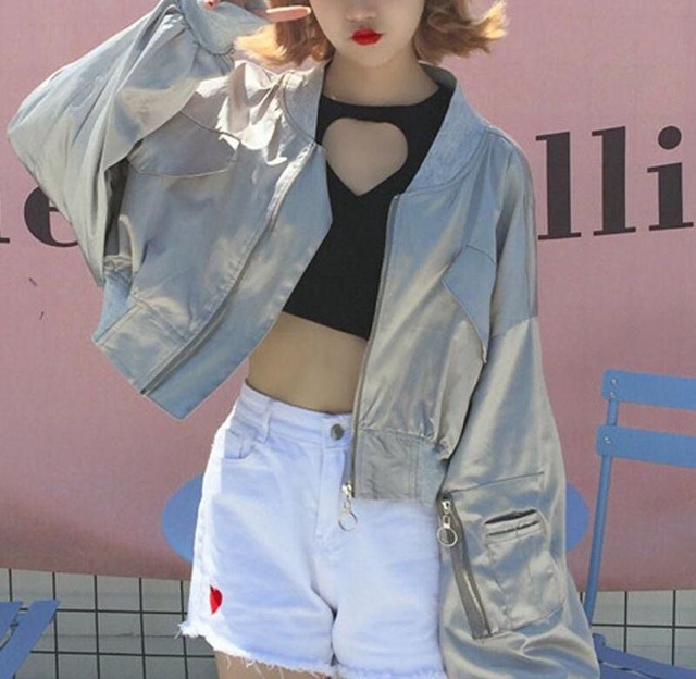 Áo khoác boomber croptop