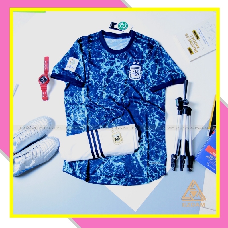 Bộ Quần Áo Bóng Đá Đội Tuyển  Argentina xanh 2021-2022 , Bộ áo bóng đá Đội Tuyển  Argentina xanh đẹp