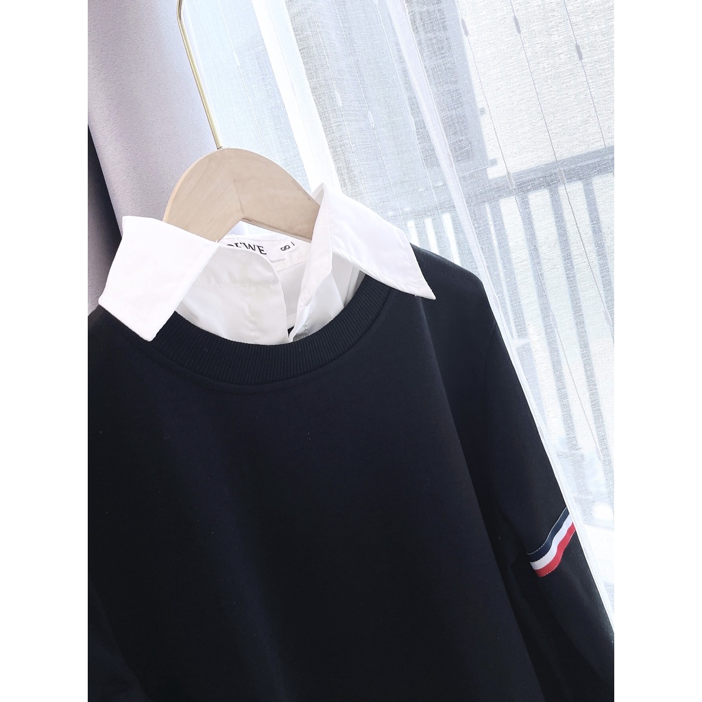 ÁO NỈ DA CÁ PHỐI - DÂY VIỀN 2 MÀU | BigBuy360 - bigbuy360.vn