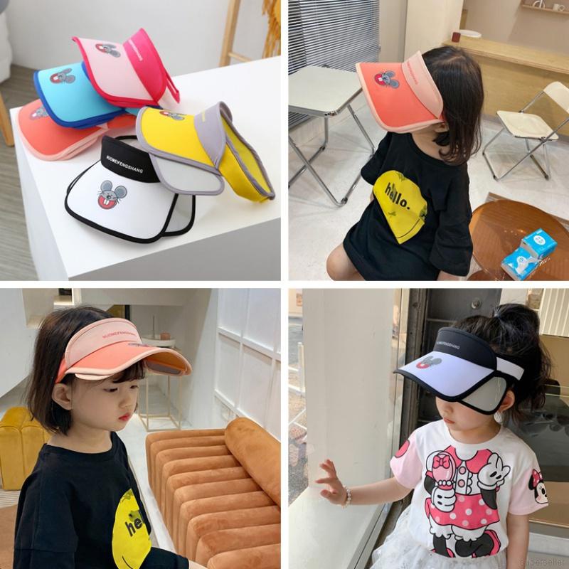 Mũ Lưỡi Trai Nửa Đầu Chống Nắng Họa Tiết Hoạt Hình Đáng Yêu Cho Bé