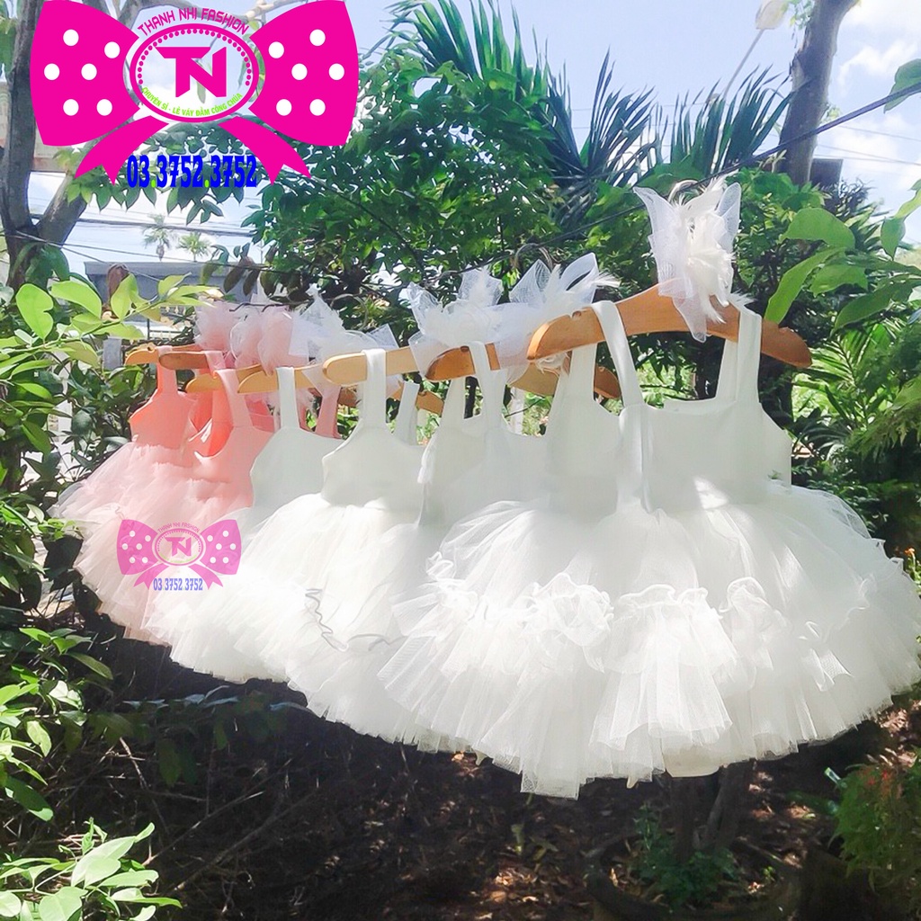 Váy bé gái thun Poly và lưới cao cấp nhiều màu - Váy Công Chúa TN3422004