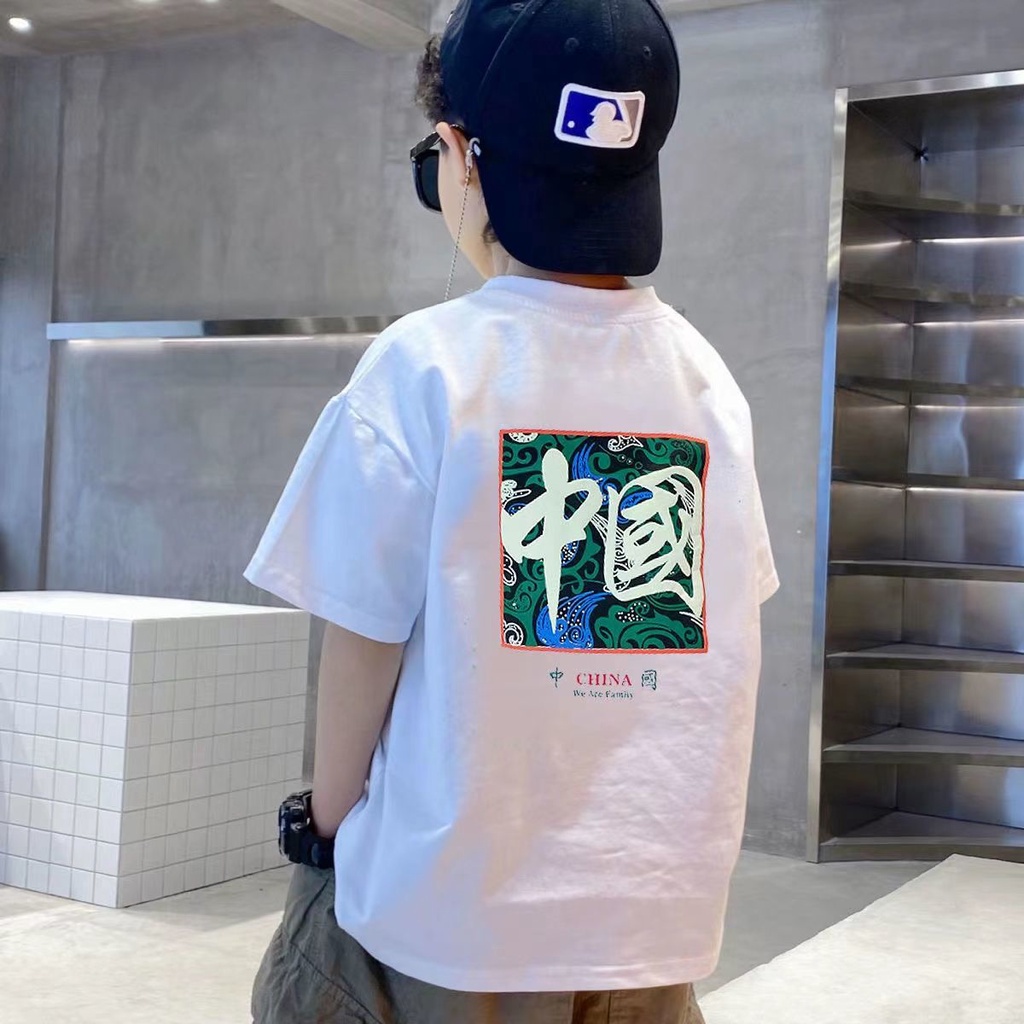 Áo Thun Cotton Tay Ngắn Phong Cách Phương Tây Thời Trang Mới Dành Cho Bé Trai