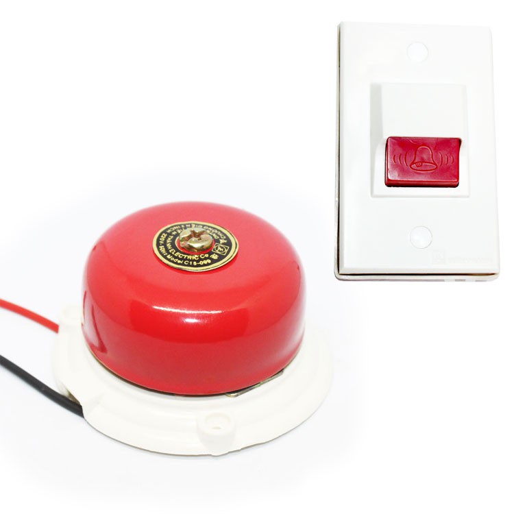 Chuông điện 220V 2 inch + nút nhấn chuông NC6 - Tiến Thành - Việt nam