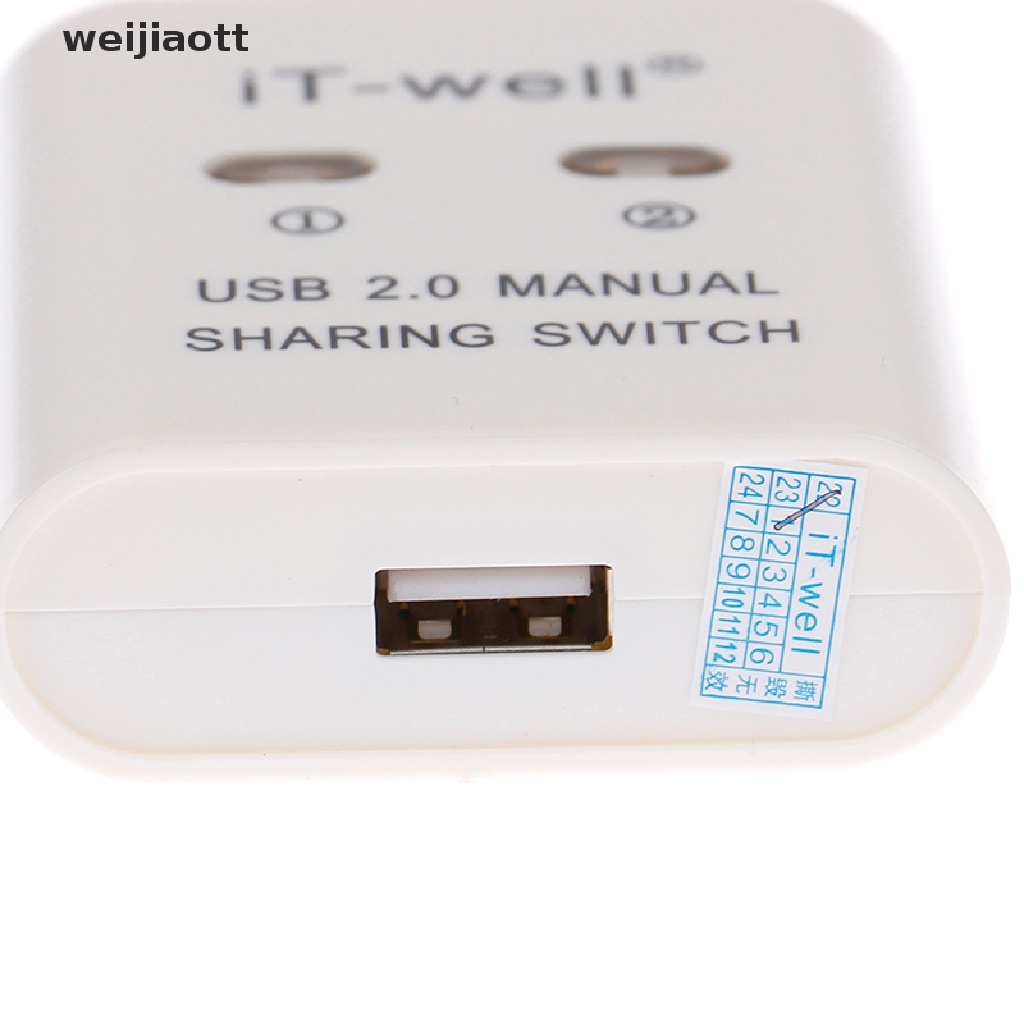weijiaott USB Printer Sharing Device 2-Port Manual Kvm Switching Splitter Hub Converter WT