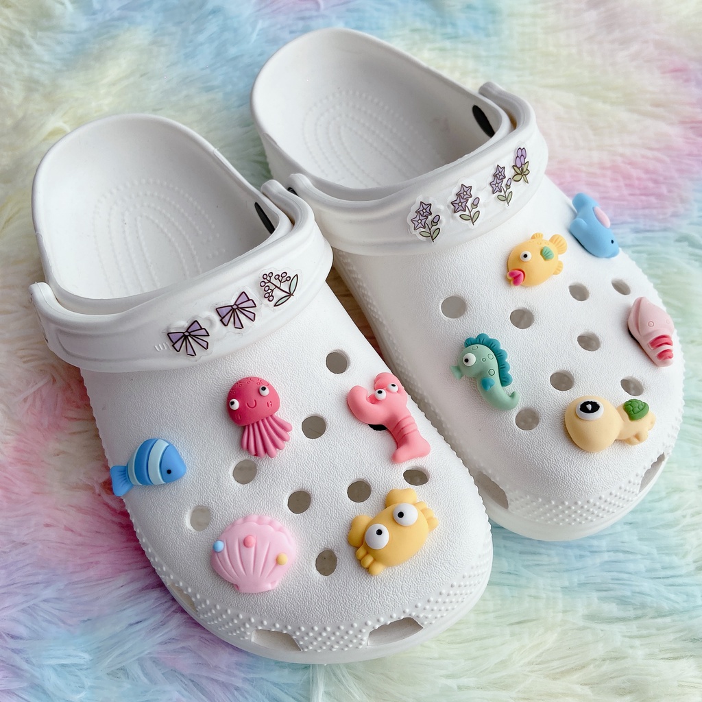 Bộ 10 Phụ Kiện Nút Giày Diy Chuyên Dụng#Phim Hoạt Hình Đại Dương Thực Phẩm