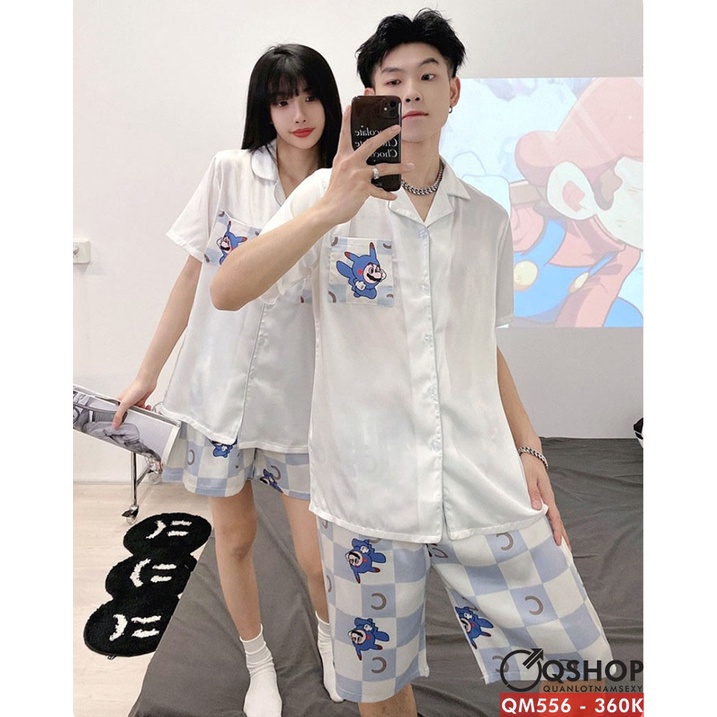Bộ đồ pijama cặp quần ngắn, tay ngắn  QSHOP QM556
