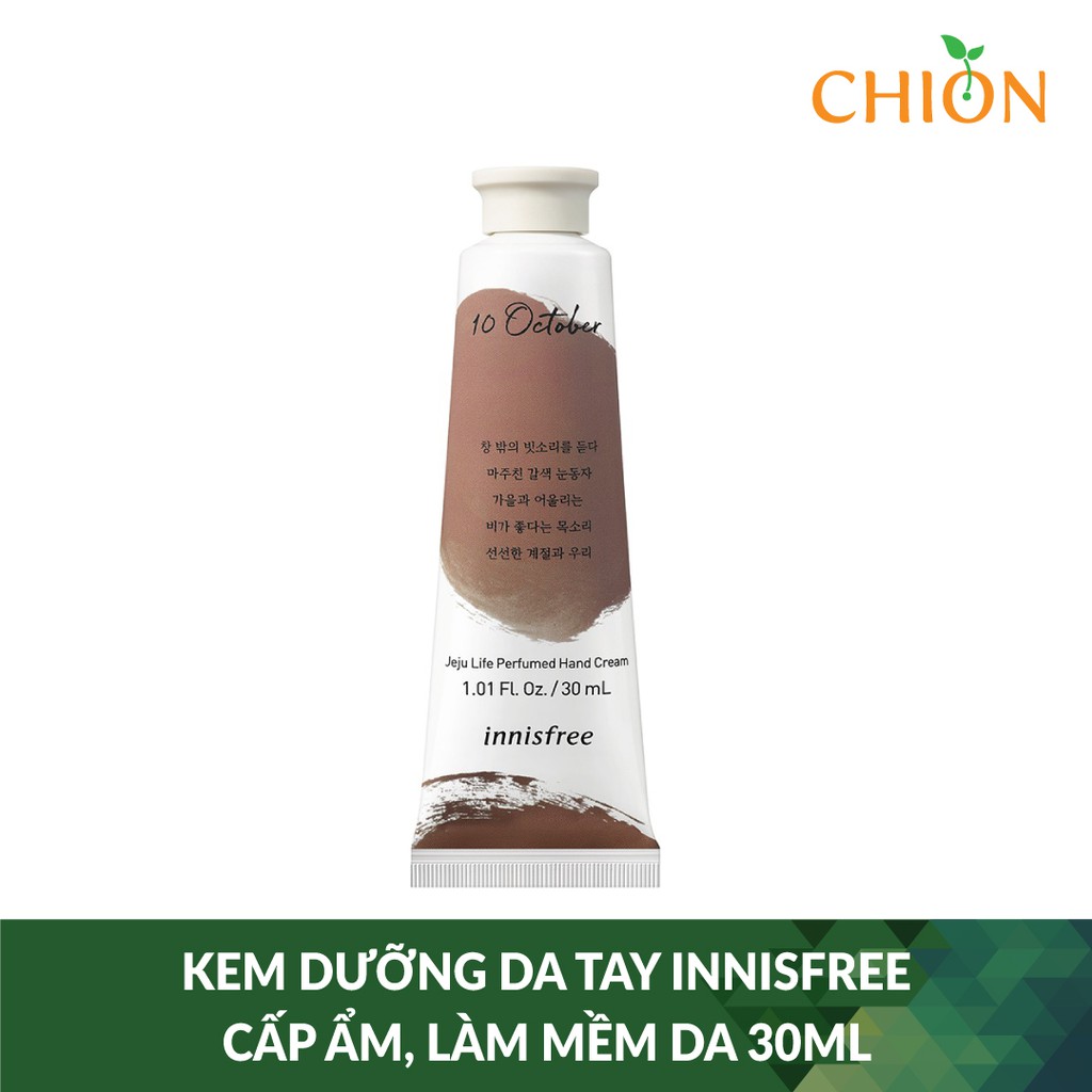 Kem Dưỡng Da Tay Innisfree Jeju Life Perfumed Hand Cream Cấp Ẩm, Làm Mềm Da 30ml - Hàn Quốc Chính Hãng