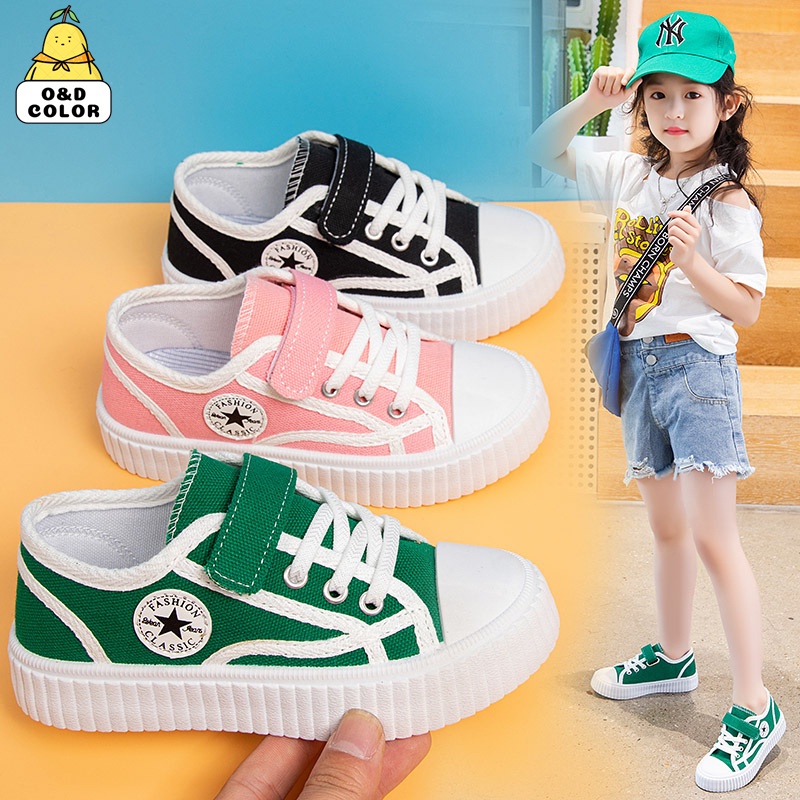 Giày Thể Thao Vải Canvas Mềm Mại Chống Trượt Thoáng Khí Có Size 26-37 Thời Trang Hàn Quốc Cho Bé Trai Và Gái Giày Thể Thao Vải Canvas Phối Quai Dán Thiết Kế Năng Động Hợp Thời Trang Cho Bé