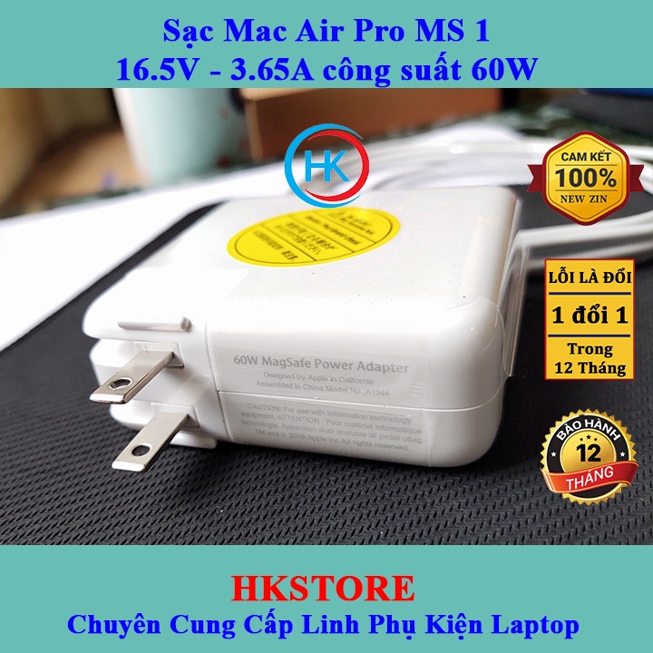 Sạc Macb00k Air Pro 60W magsafe1 16.5V-3.65A Macb00k A1237 A1244 A1304 A1369 A1370 A1374 A1342 A1344 A1278 A1181 A1184