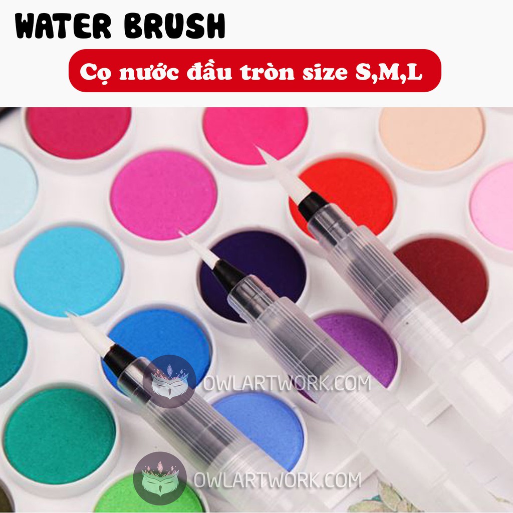 Cọ nước thân ngắn, thân dài Đầu Tròn WaterBrush size S-M-L