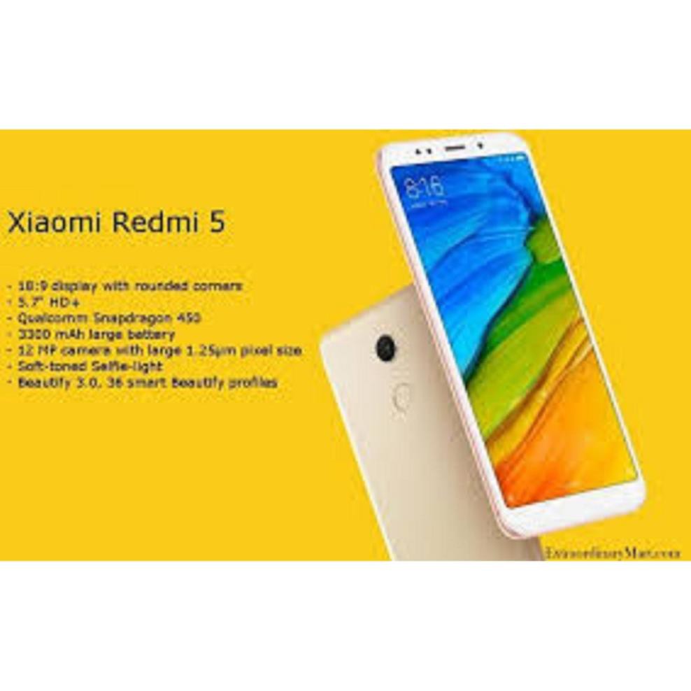 điện thoại Xiaomi Redmi 5 2sim ram 3G/32G mới - Có TIẾNG VIỆT, chơi PUBG/Free Fire mượt (Màu vàng)