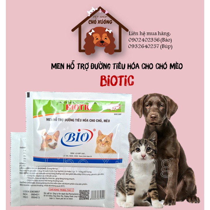 Men tiêu hóa BIO BIOTIC cho chó mèo hỗ trợ đường tiêu hóa cho chó mèo 5g