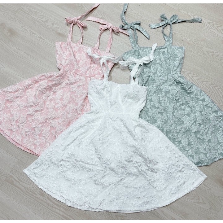 Đầm 2 dây from xòe khóa kéo phía sau chất vải Xốp Hoa dày bao chất Hàng Y Hình + Clip Chính Chủ