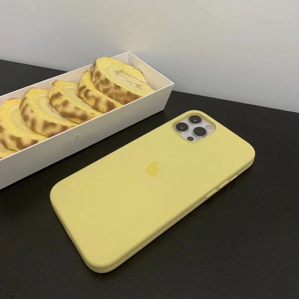Ốp điện thoại silicon mềm màu vàng chanh cho Iphone 12 11 Pro Max Ix Xs Max Xr Se2 Iphone 6 6s 7 8 Plus