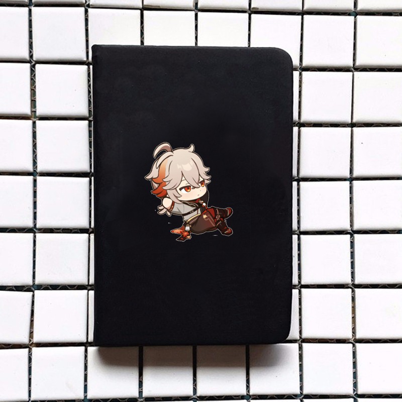 Sổ bìa da A6 in hình nhân vật KAZUHA Genshin Impact game chibi anime sổ tay xinh xắn