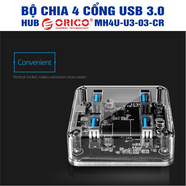 Hub Orico – Bộ chia 4 cổng USB 3.0 - Chính Hãng – USB3.0 Four – Port Hub – 4 Model