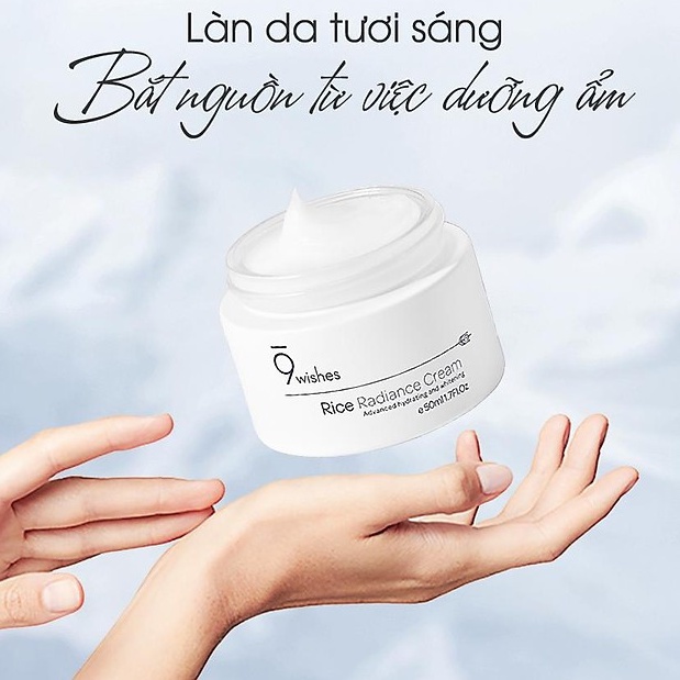 Kem dưỡng ẩm 9Wishes Rice Radiance Cream giúp trắng da chiết xuất gạo 50ml