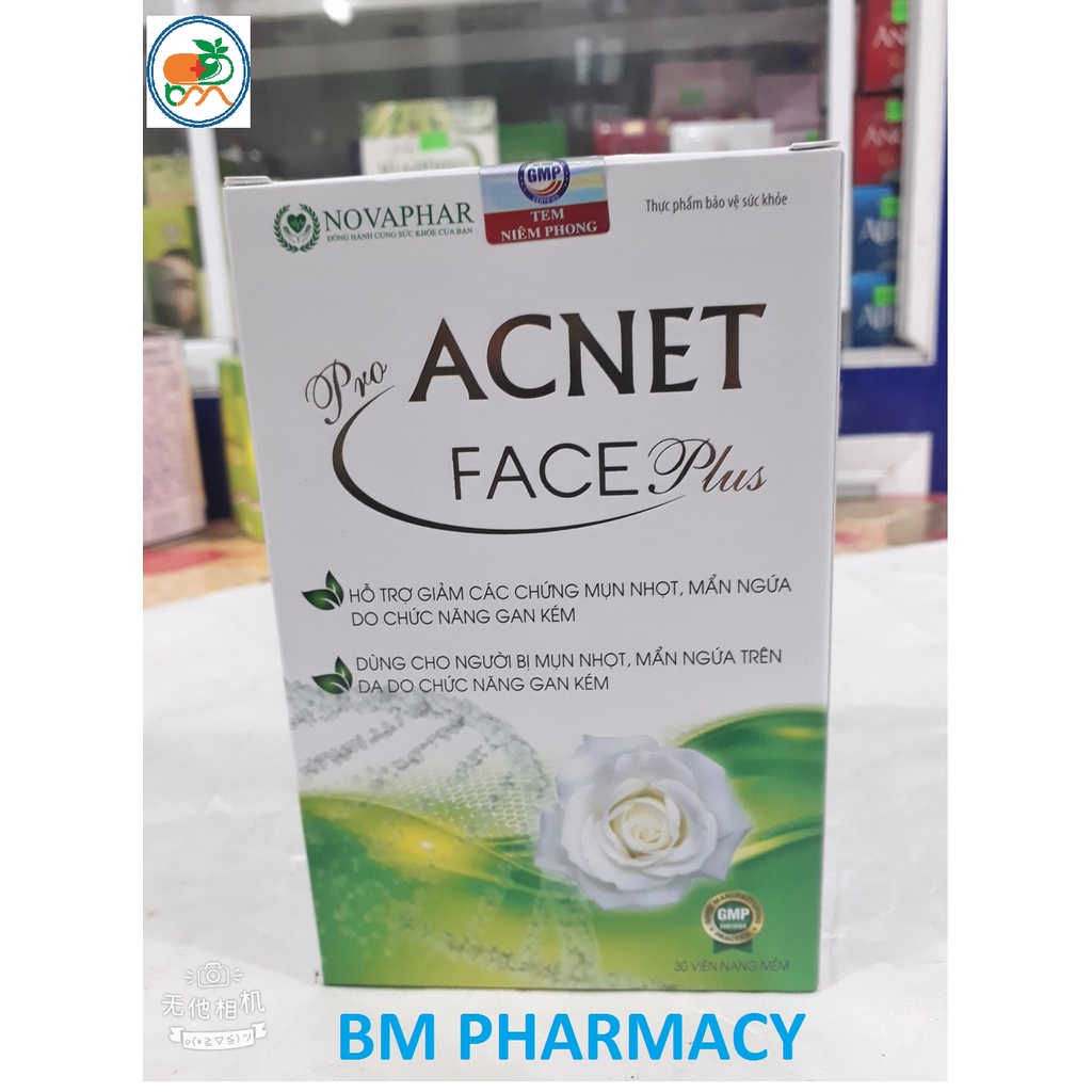 Viên uống giảm mụn PRO ACNET FACE PLUS, giúp thanh nhiệt, giải độc, giảm mụn nhọt, mụn trứng cá, mẩn ngứa do gan kém