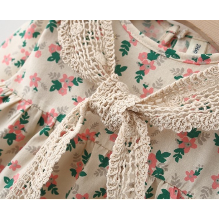 Váy bé gái 1-2 - 3 Tuổi Tay Dài Phong Cách Hàn Quốc Thời Trang Xuân Thu 2023 Mới