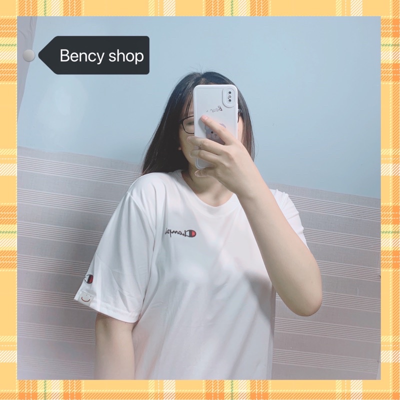 Áo thun thêu chữ 3d thời trang dành cho cặp đôi CHAMPION, áo phông nam nữ unisex