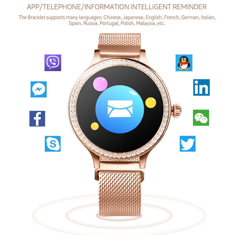  |Đồng hồ Đức| Đồng Hồ Thông Minh M8 Nữ Smart Watch Chống Nước IP68 Kết nối bluetooth 4.0