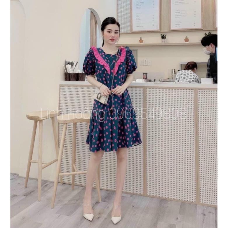 [Hàng Đẹp] Váy Hoa Nữ Bèo Cổ, Đầm Hoa Dáng Suông Siêu Xinh Có Ảnh Thật Kèm Video 👗 * ྇