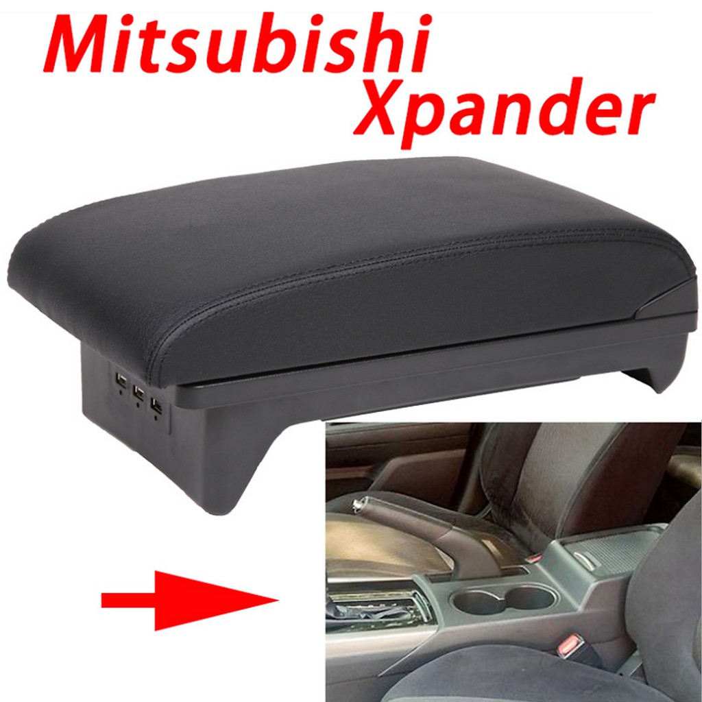 Bệ Tỳ Tay Xpander Mitsubishi Mẫu Mới, Bệ Thấp Tiện Lợi Tích Hợp 3 Cổng USB