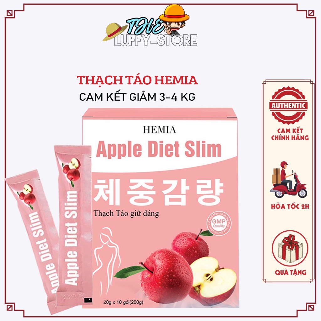 Thạch táo giảm cân Hemia tặng kèm cốm giảm cân