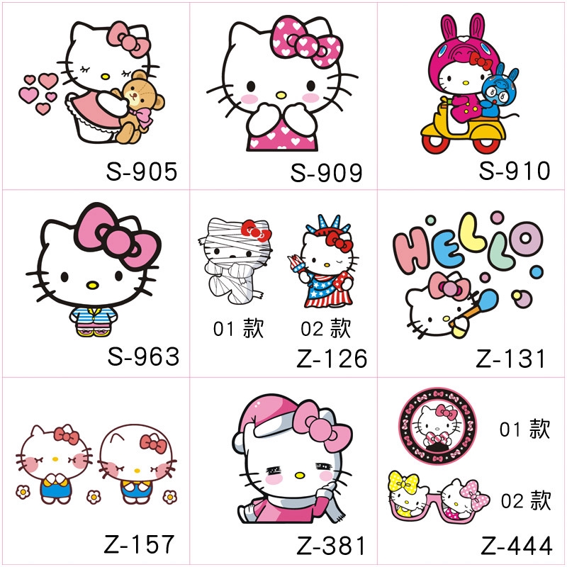 Hình dán trang trí xe hơi phong cách mèo Hello Kitty dễ thương