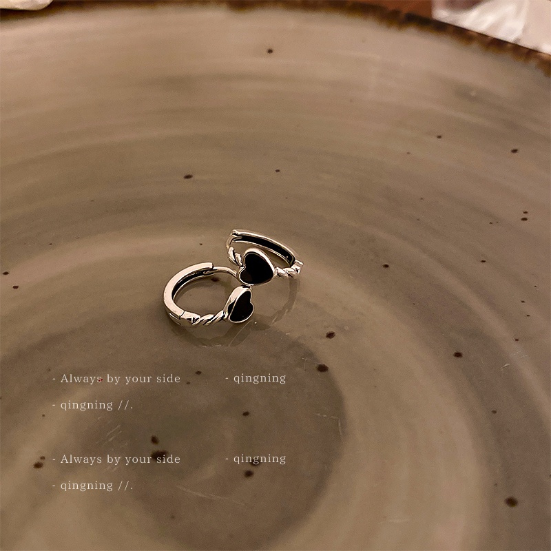 Khuyên tai DREJEW 1 hình trái tim phong cách hip hop thời trang Hàn Quốc đơn giản cá tính